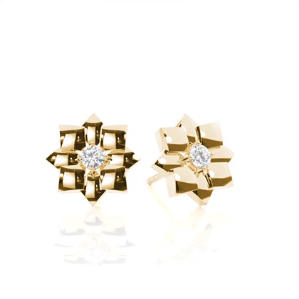 Yellow Gold Women's Diamond Earrings Diamond