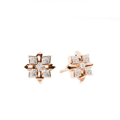Rose Gold Women's Diamond Earrings Diamond