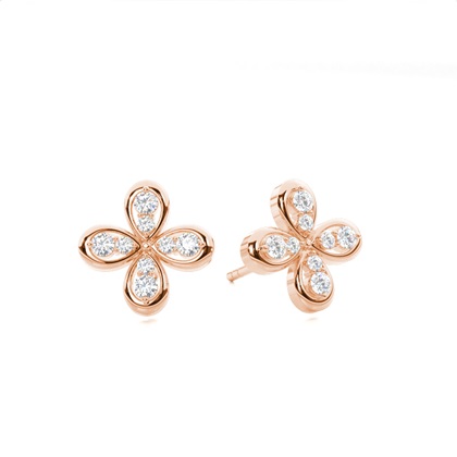 0.15ct. 3 Prong Setting Round Diamond designer Earrings