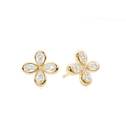 Yellow Gold Women's Diamond Earrings Diamond