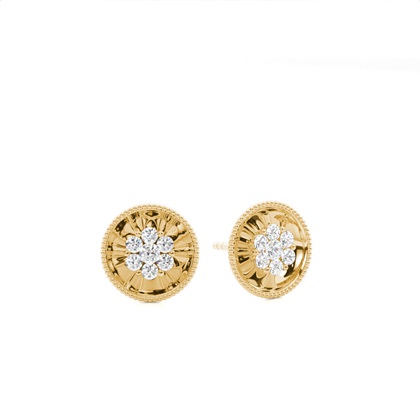 Yellow Gold Women's Diamond Earrings Diamond