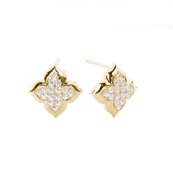 Runde Petite Diamantohrhänger in einer Pavefassung