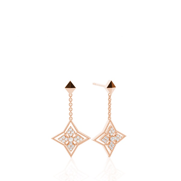 0.15ct. 4 Prong & Pave Setting Round Diamond Delicate Earrings
