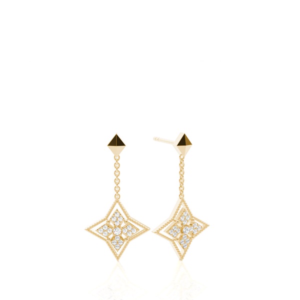 0.15ct. 4 Prong & Pave Setting Round Diamond Delicate Earrings
