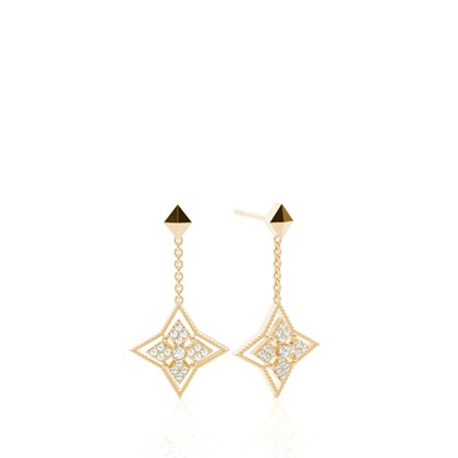 Yellow Gold Drop Diamond Earrings