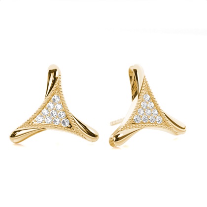 Yellow Gold Designer Diamond Earrings