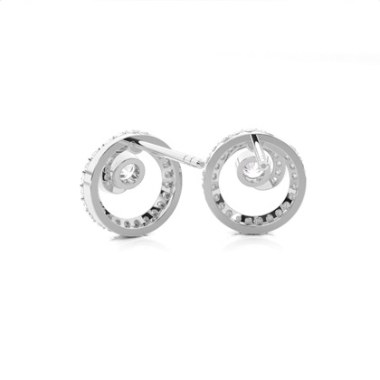 Runde Petite Diamantohrhänger in einer Zargen und Pavefassung