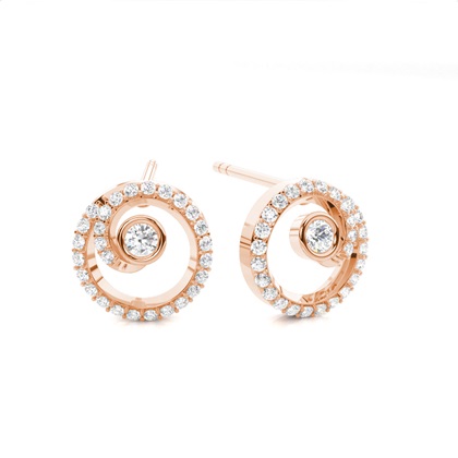 Rose Gold Designer Diamond Earrings