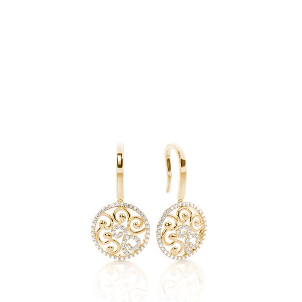White Gold Round Diamond Delicate Earrings