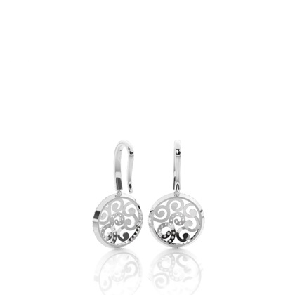 Runde Petite Diamantohrhänger in einer Pavefassung