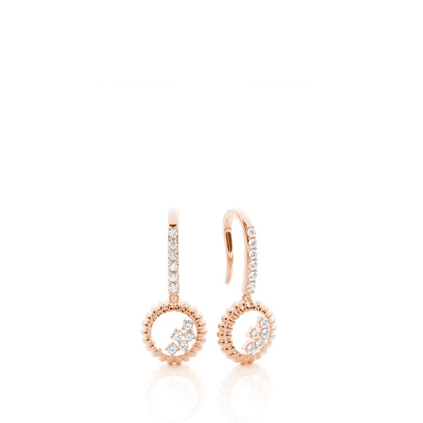 White Gold Round Diamond Delicate Earrings