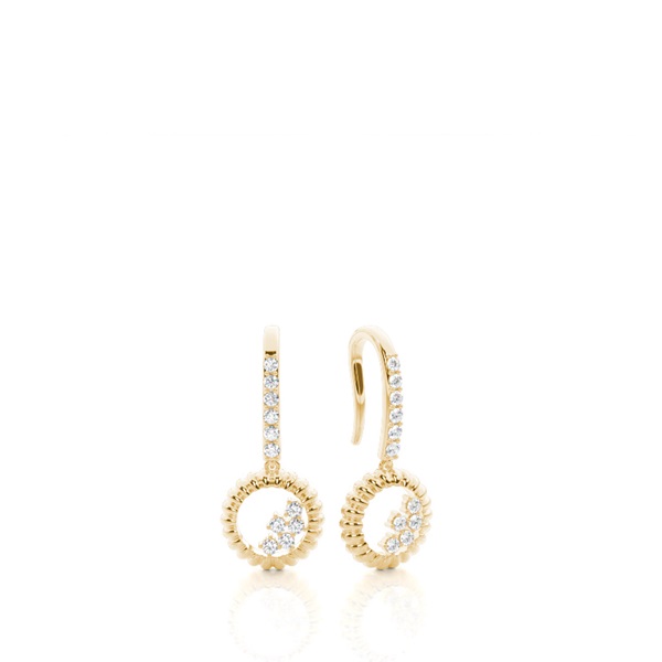 White Gold Round Diamond Delicate Earrings