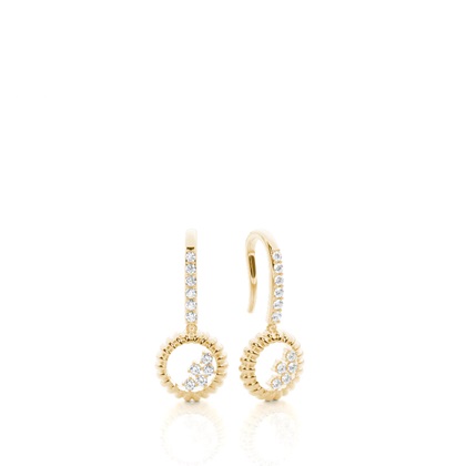 Yellow Gold Women's Diamond Earrings Diamond