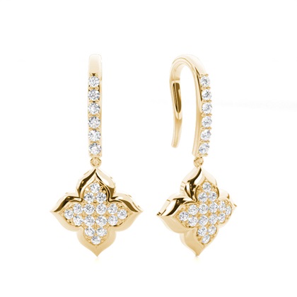 Yellow Gold Women's Diamond Earrings Diamond
