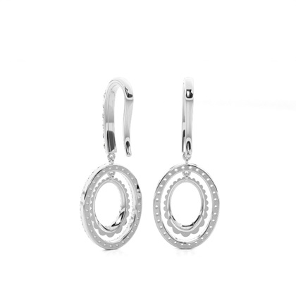 Runde Petite Diamantohrhänger in einer Krappen und Pavefassung