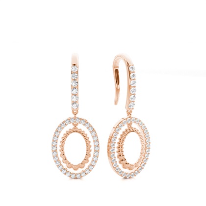 Rose Gold Women's Diamond Earrings Diamond