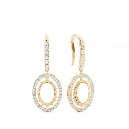 Yellow Gold Women's Diamond Earrings Diamond