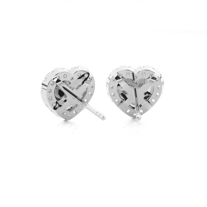 White Gold Round Diamond Cluster Earrings