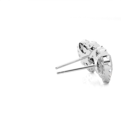 Diamant Cluster Ohrringe rund in einer Pavefassung