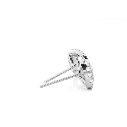 Diamant Cluster Ohrringe rund in einer Pavefassung