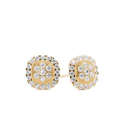 Yellow Gold Women's Diamond Earrings Diamond
