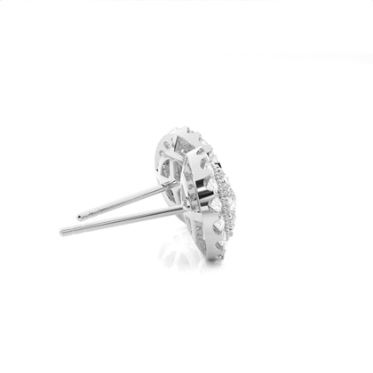 Diamant Cluster Ohrringe rund in einer Pavefassung