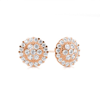 Rose Gold Women's Diamond Earrings Diamond