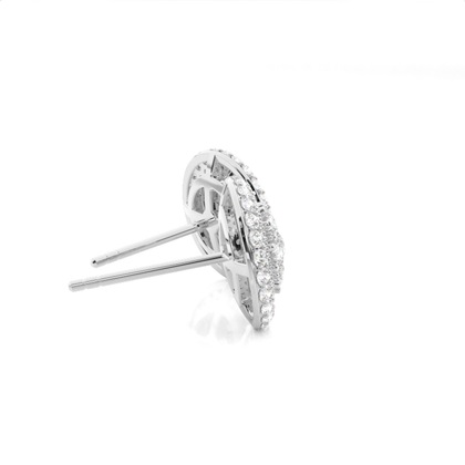 Diamant Cluster Ohrringe rund in einer Pavefassung