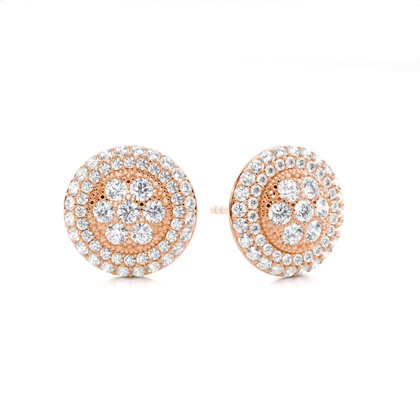 Rose Gold Women's Diamond Earrings Diamond
