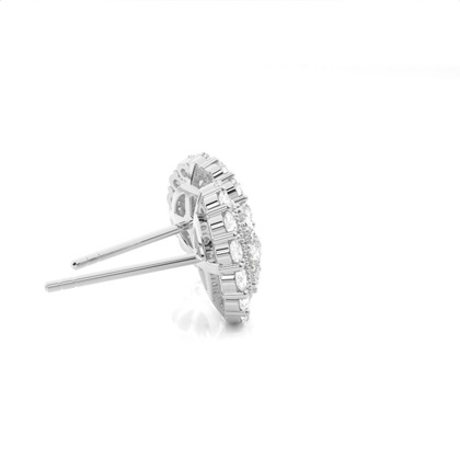 Diamant Cluster Ohrringe rund in einer Pavefassung