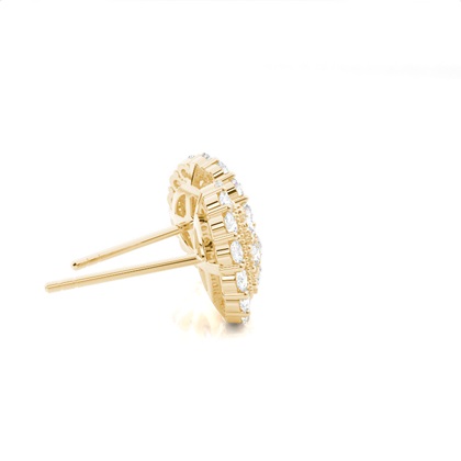 Gelbgold Cluster Ohrringe