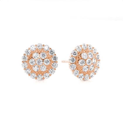 Rose Gold Women's Diamond Earrings Diamond