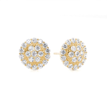 Yellow Gold Women's Diamond Earrings Diamond