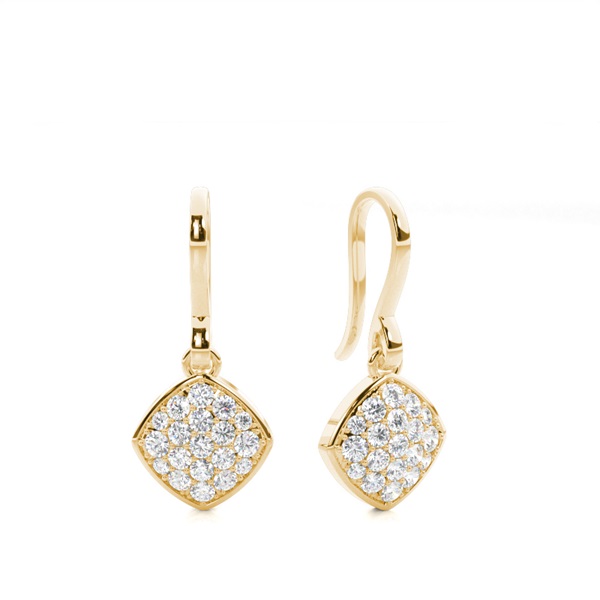 White Gold Round Diamond Delicate Earrings