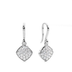 White Gold Round Diamond Delicate Earrings