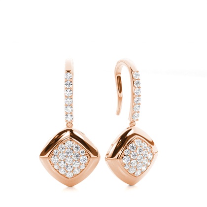 Rose Gold Women's Diamond Earrings Diamond