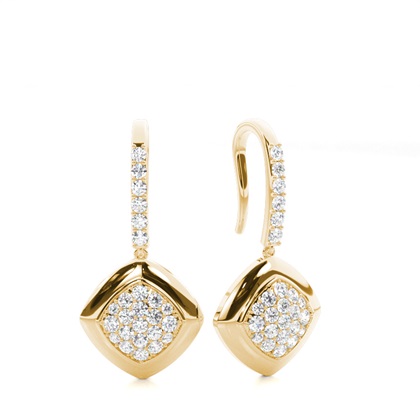 Yellow Gold Women's Diamond Earrings Diamond