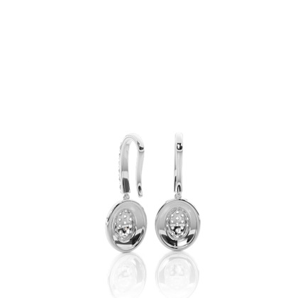 Runde Petite Diamantohrhänger in einer Pavefassung