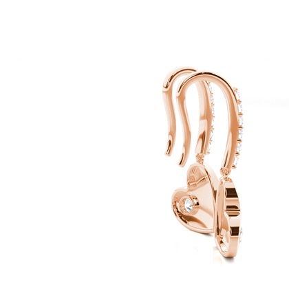 Rose Gold Women's Diamond Earrings Diamond