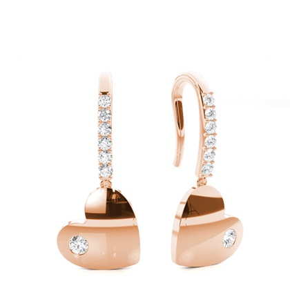 Rose Gold Women's Diamond Earrings Diamond