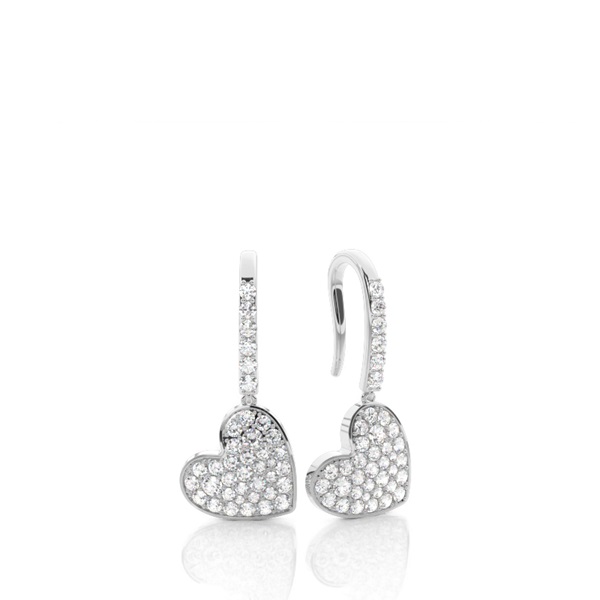White Gold Round Diamond Delicate Earrings
