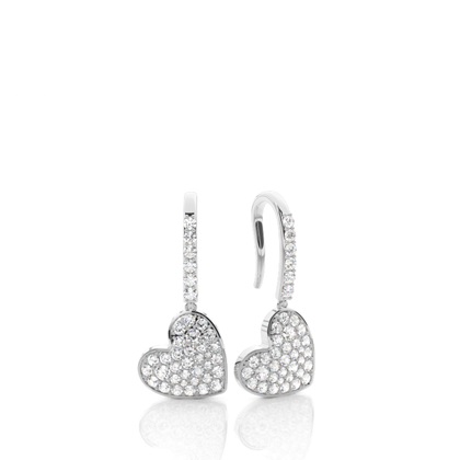 White Gold Round Diamond Delicate Earrings