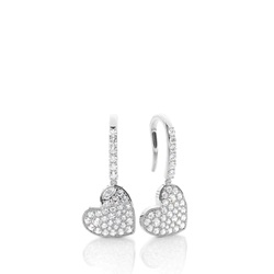White Gold Round Diamond Delicate Earrings