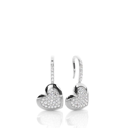 White Gold Round Diamond Delicate Earrings