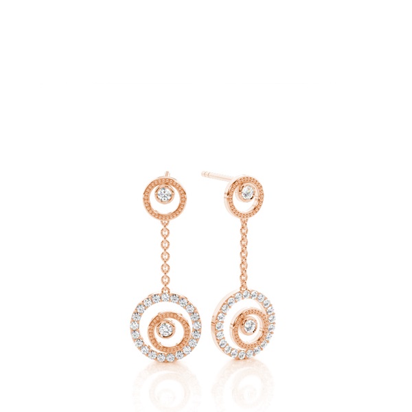White Gold Round Diamond Delicate Earrings