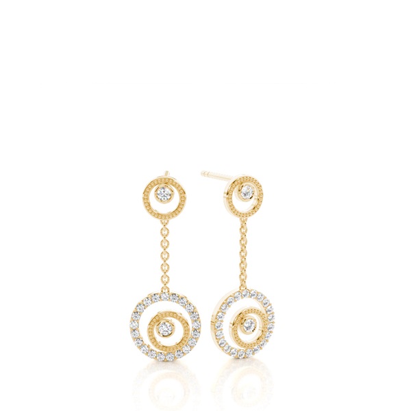 White Gold Round Diamond Delicate Earrings