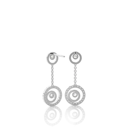 White Gold Round Diamond Delicate Earrings
