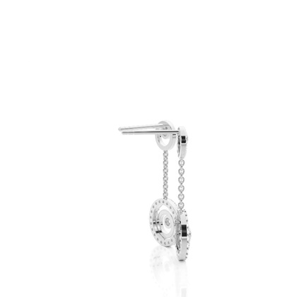 White Gold Round Diamond Delicate Earrings