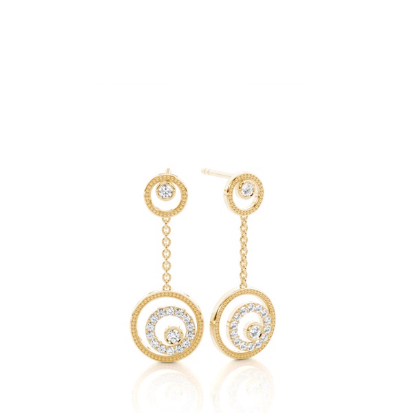 White Gold Round Diamond Delicate Earrings