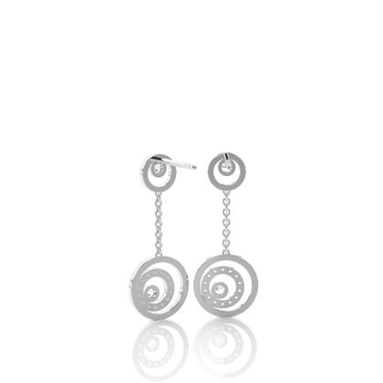 White Gold Round Diamond Delicate Earrings
